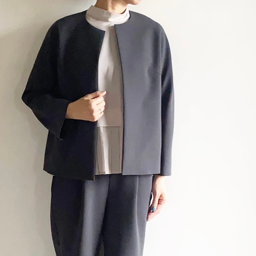 TRAVAIL MANUEL ダブルクロスノーカラージャケット | Pay ID