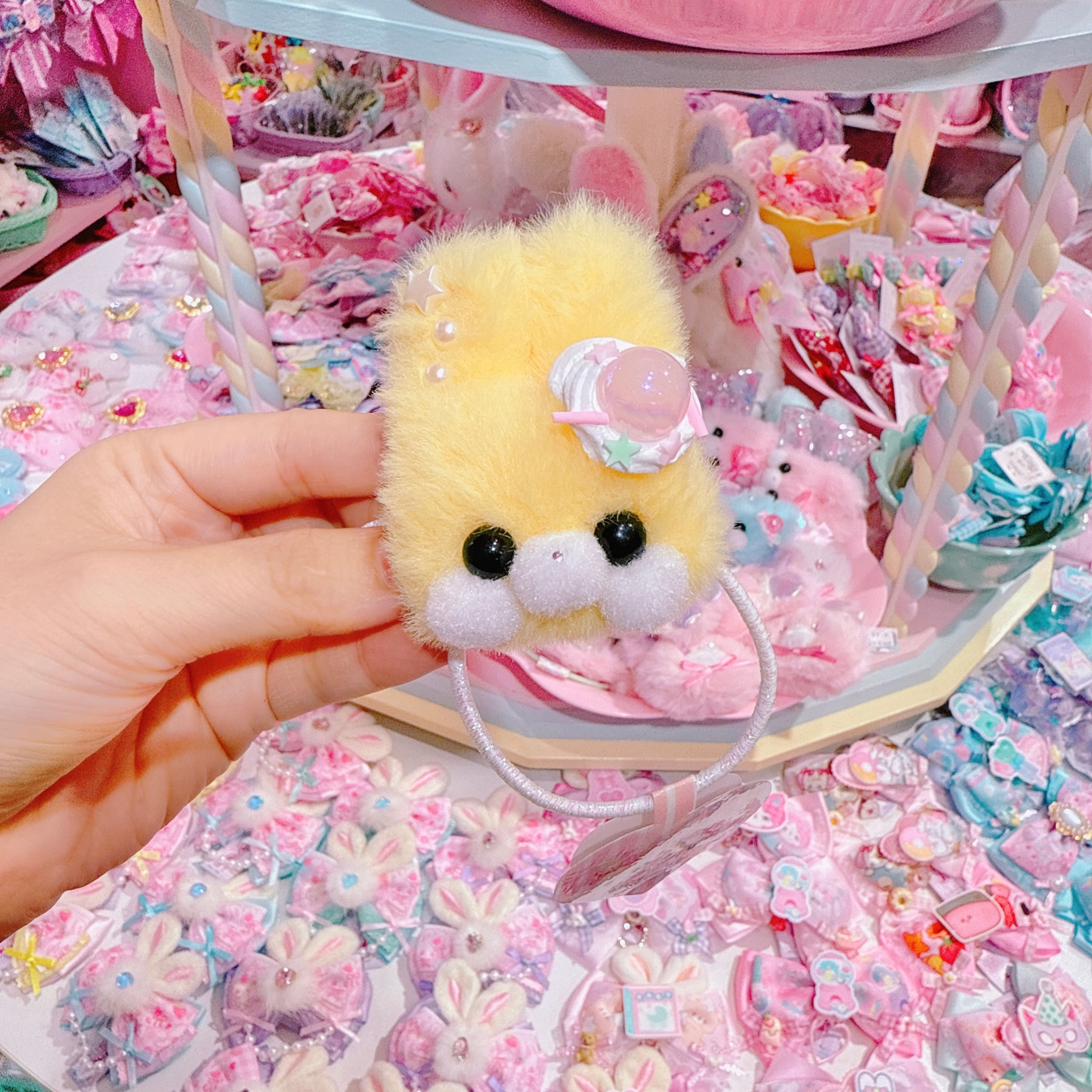 【G6】40-15モグモグちゃんクリームfaceヘアゴム