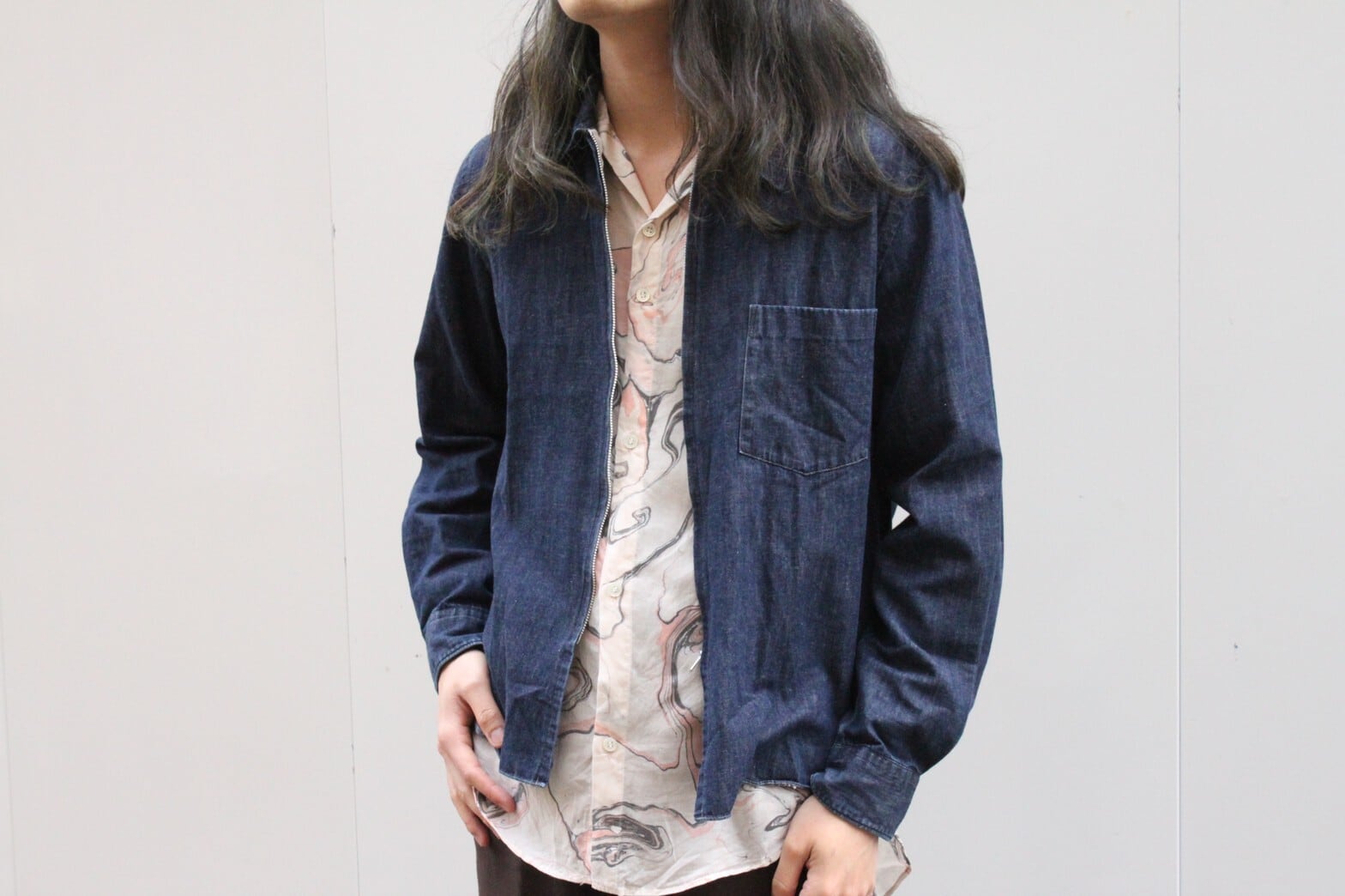 00s (2001) COMME des GARCONS HOMME PLUS Zip-up Denim Shirt Jacket