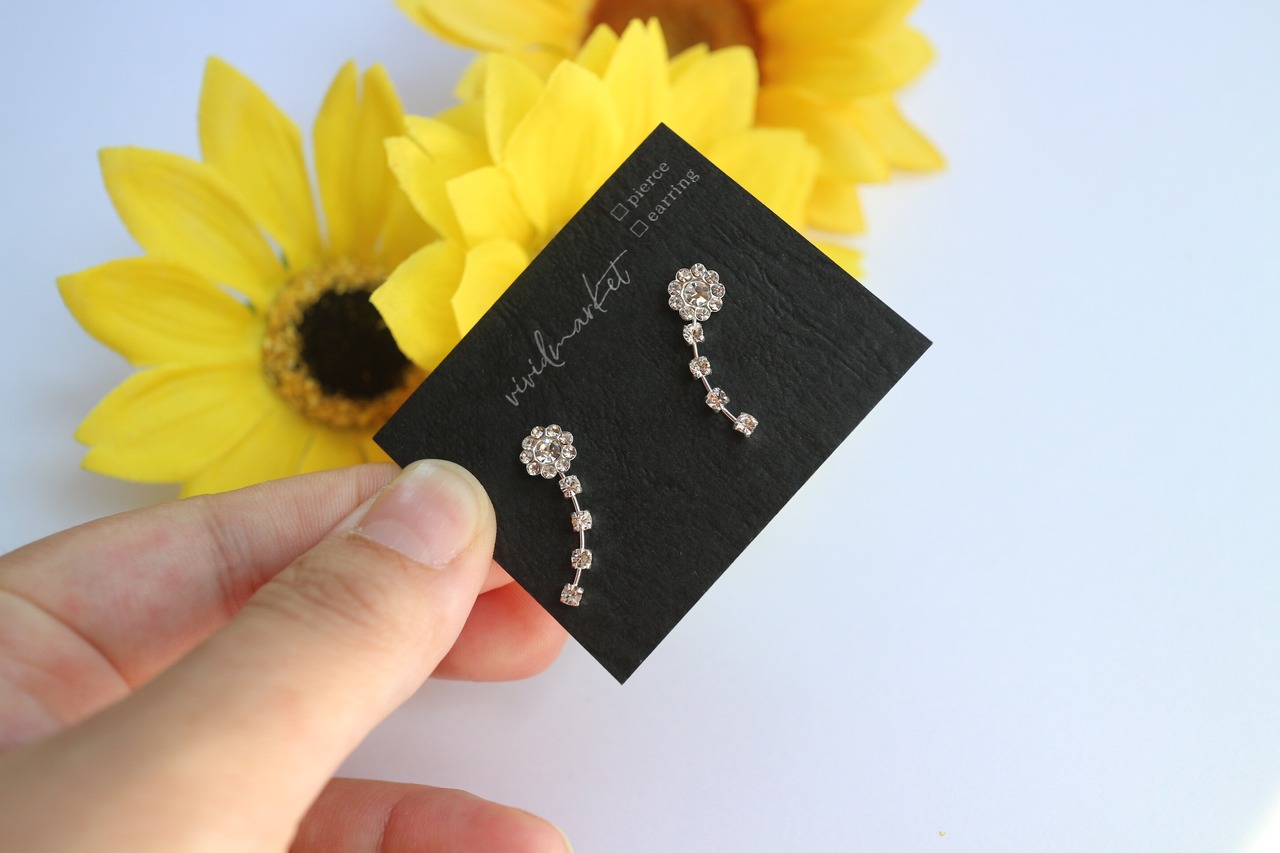 s925 ひまわりシルバーイヤーカフ