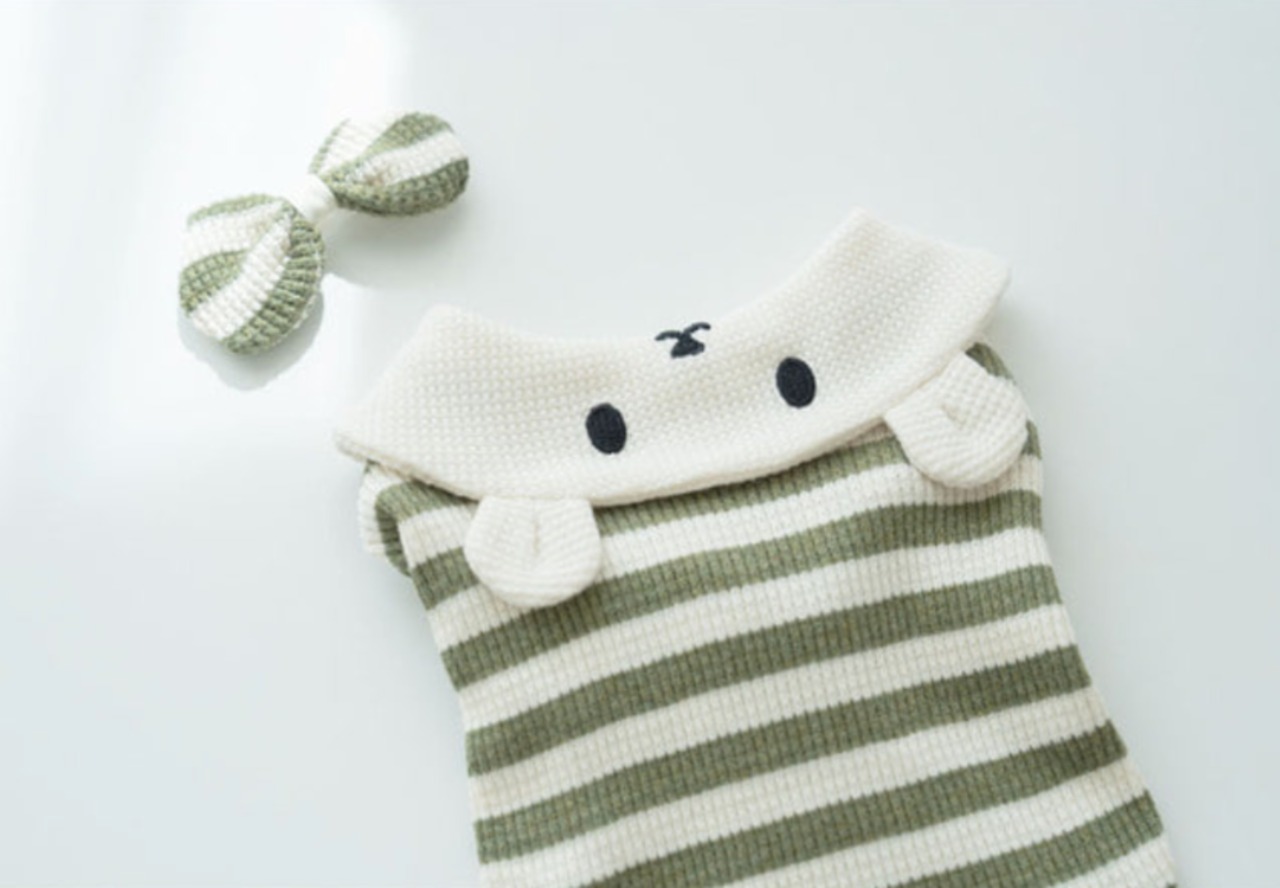 即納【Tio lio】ワッフルベアーカラーシャツ　カーキ