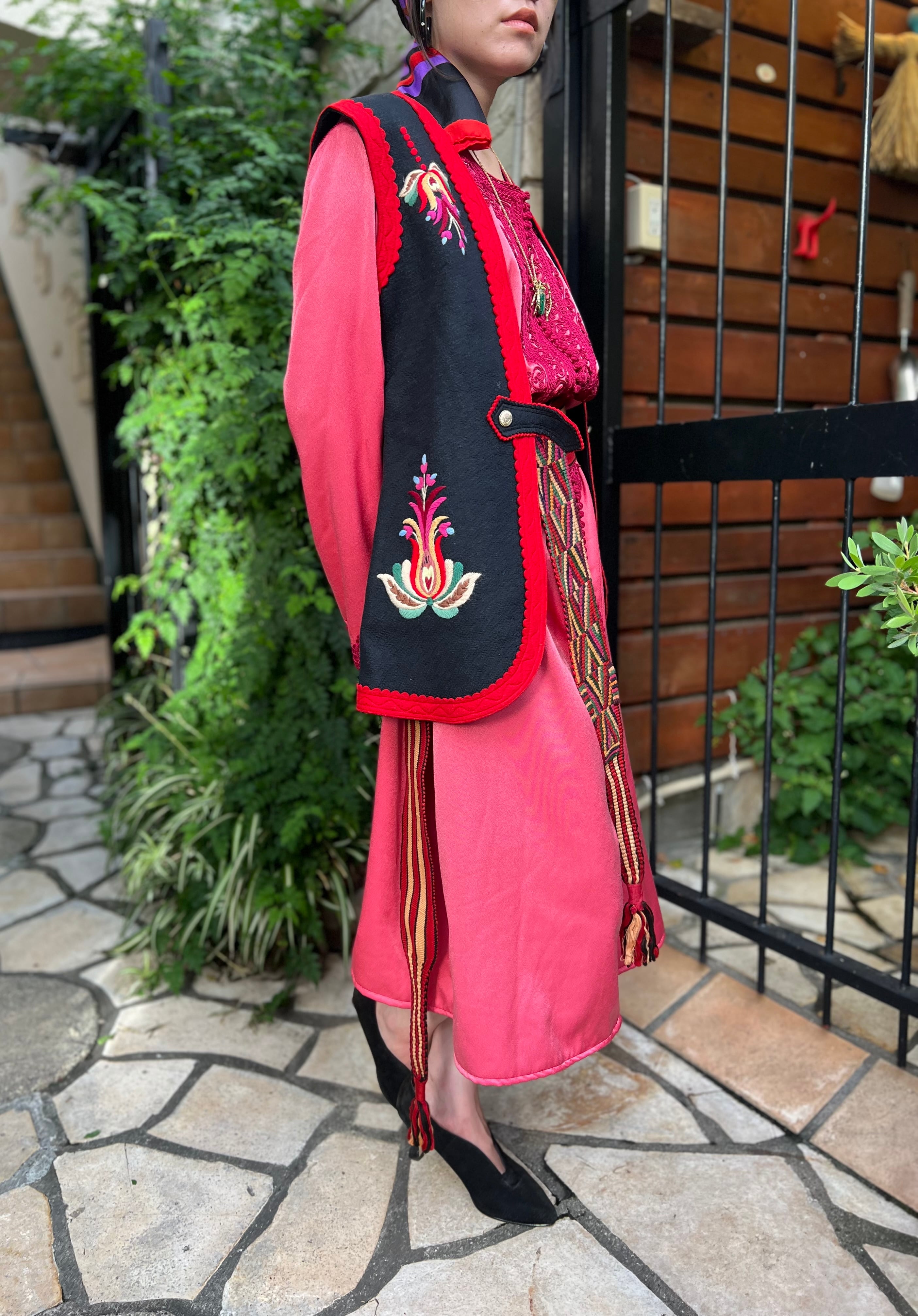 Vintage moroccan pink embroidery dress ( ヴィンテージ モロッカン 