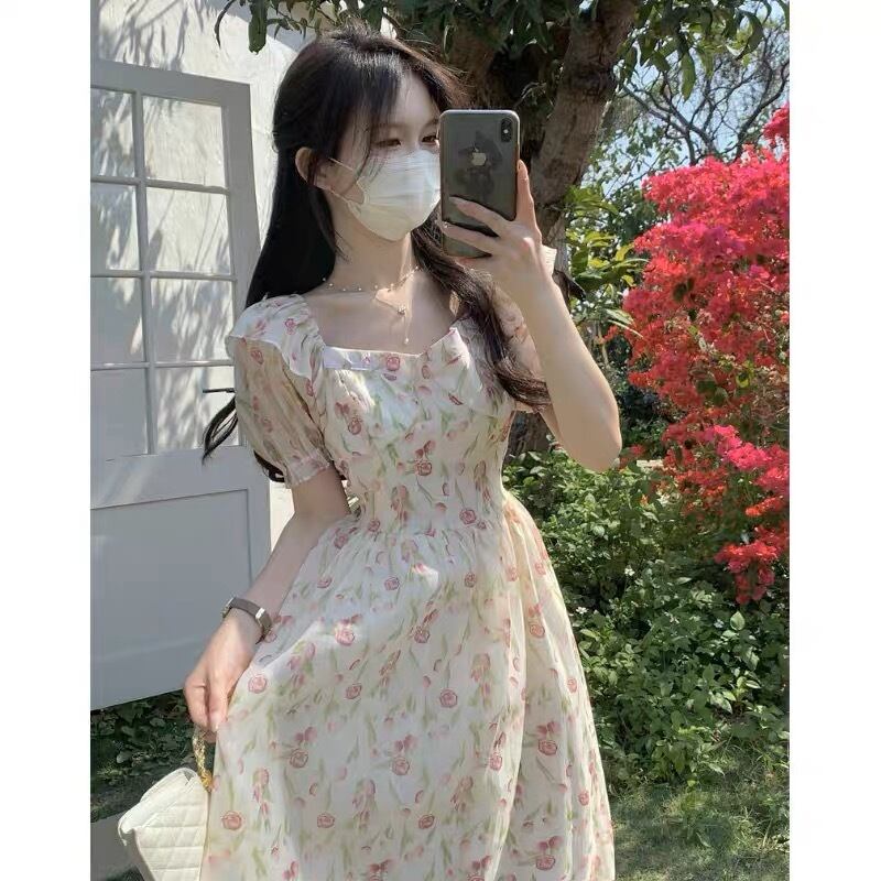 清楚系 花柄ロング丈ワンピース G104CON0191 | liberal style