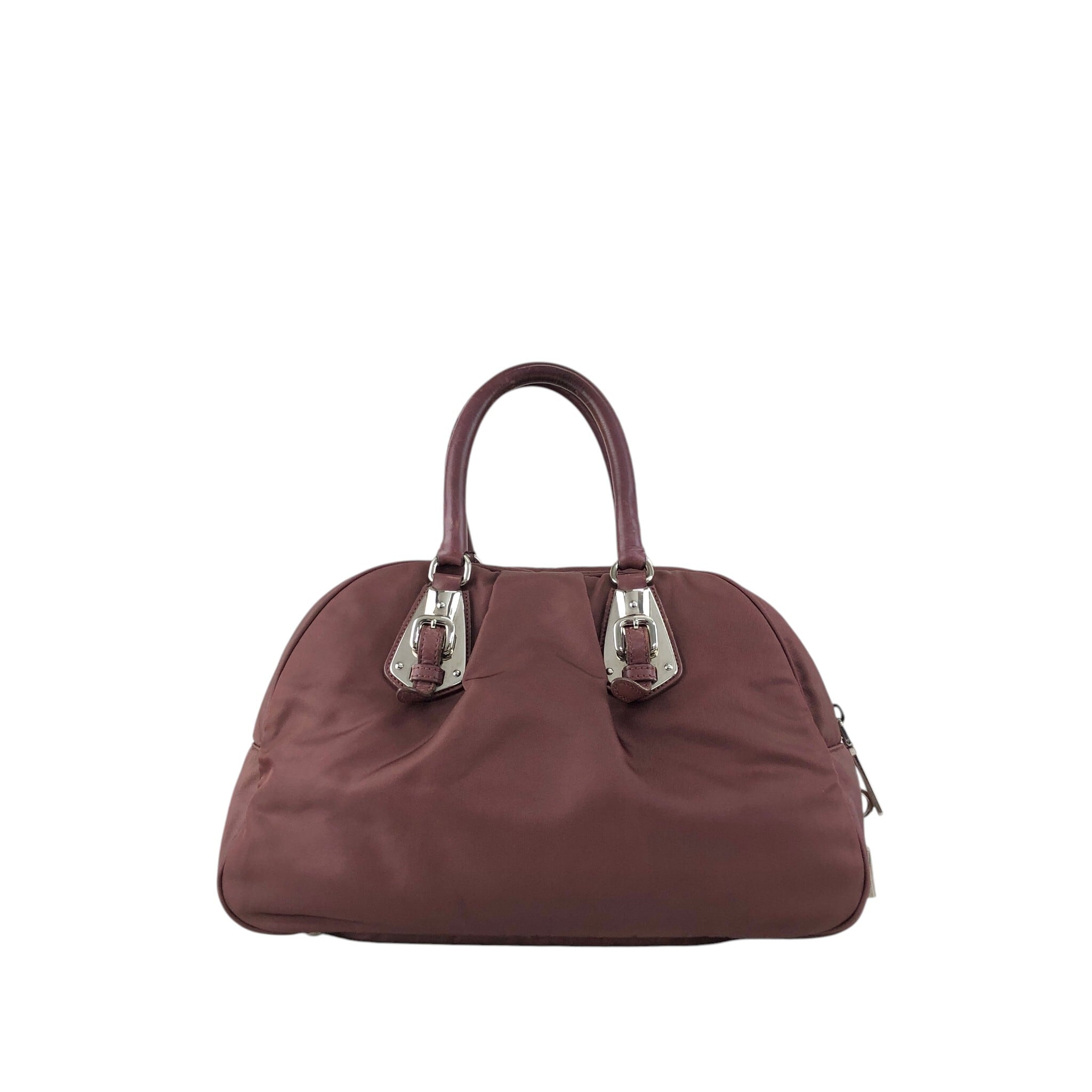 PRADA プラダ ハンドバッグ ブラウン ロゴ ナイロン ボストンバッグ
