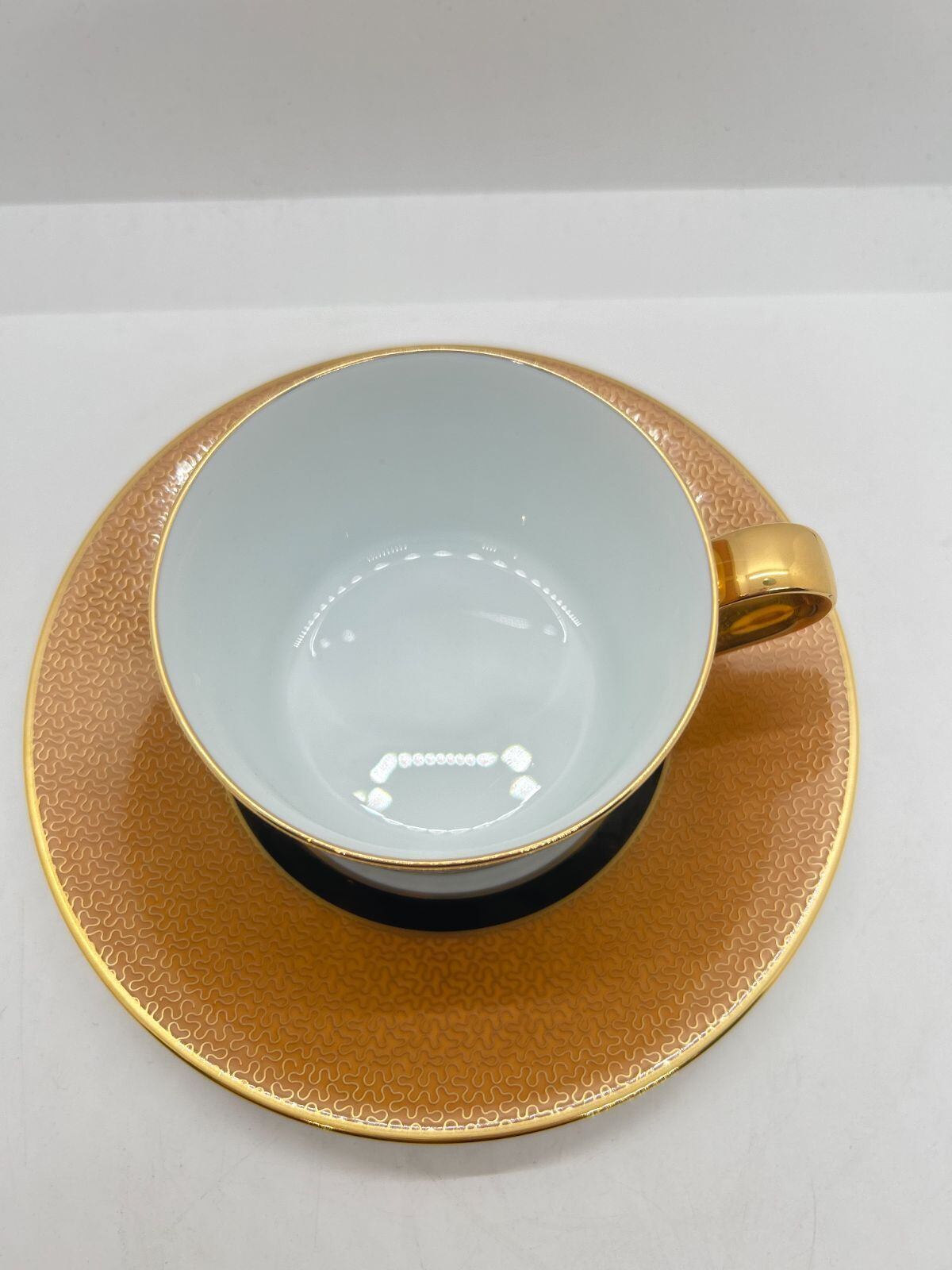 ノリタケ】 オマージュコレクション カプチーノカップ＆ソーサー 橙絵