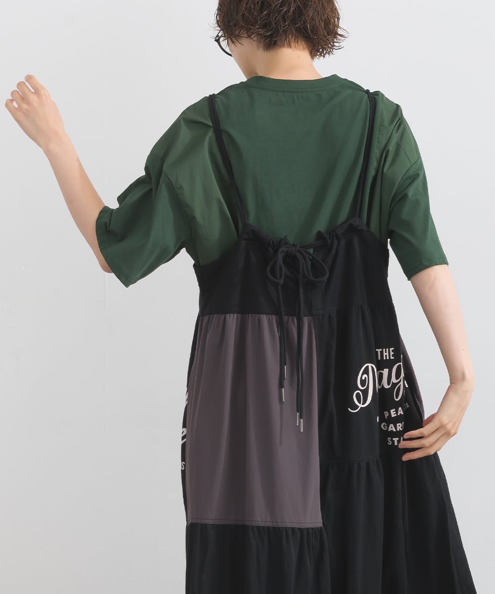 J262036 【接触冷感シリーズ】 リメイク風切替キャミワンピース / Cool