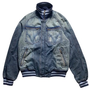 D&G rib switching denim blouson