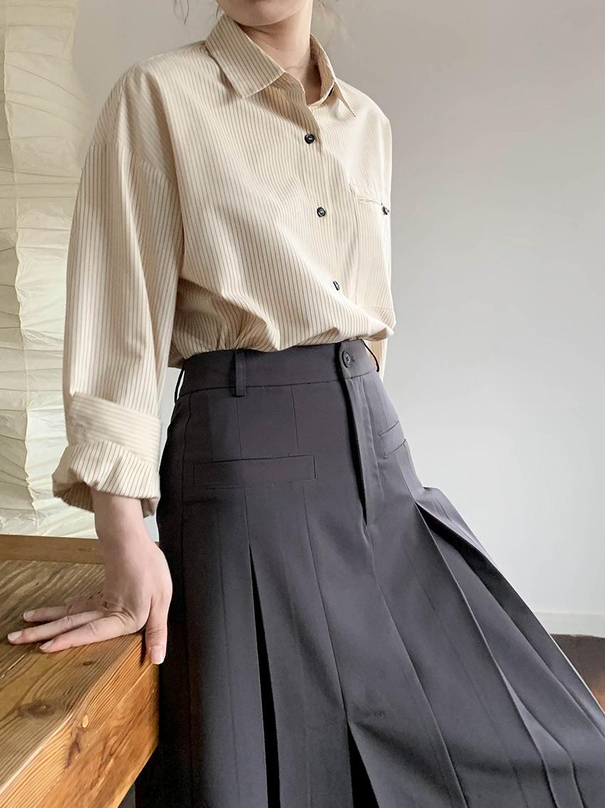 High waist slit pleats skirt（ハイウエストスリットプリーツ