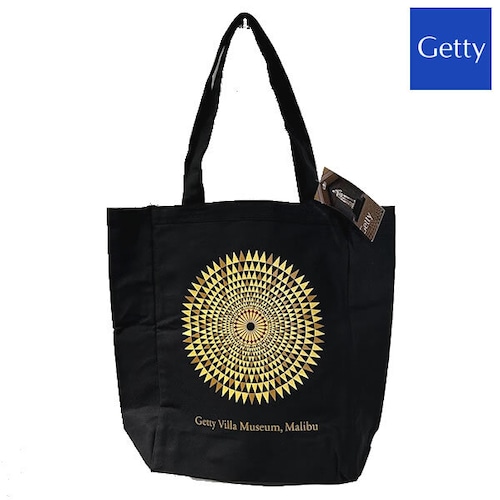 Getty Villa Museum Mosaic Floor Canvas Tote　ゲッティ・ミュージアム オフィシャル ロゴトートバッグ【get004-blk】