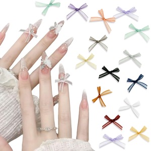 【努力特価】LASHIDOL ネイルパーツ リボン 14色 100個セット ネイルデコパーツ リボン ネイル パーツ デコパーツ 3D 立体 蝶結び 可愛い DIY手作り