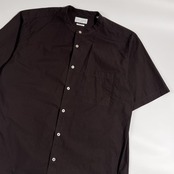 MANUAL ALPHABET マニュアルアルファベット Loose Fit  バンドカラー 半袖シャツ サイズ 3/ダークブラウン系 メンズ