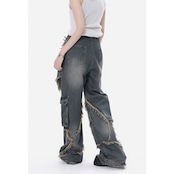 VIBE ストリート スターデニムロング パンツ P116