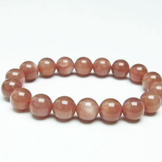 オレンジムーンストーン ブレスレット 11mm 一点物 メール便可 [M便 1/10] 111-29577