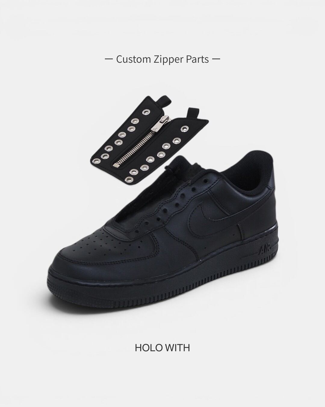 AF1 Low】カスタムジップパーツ/Custom Zipper Parts/Black x Silver