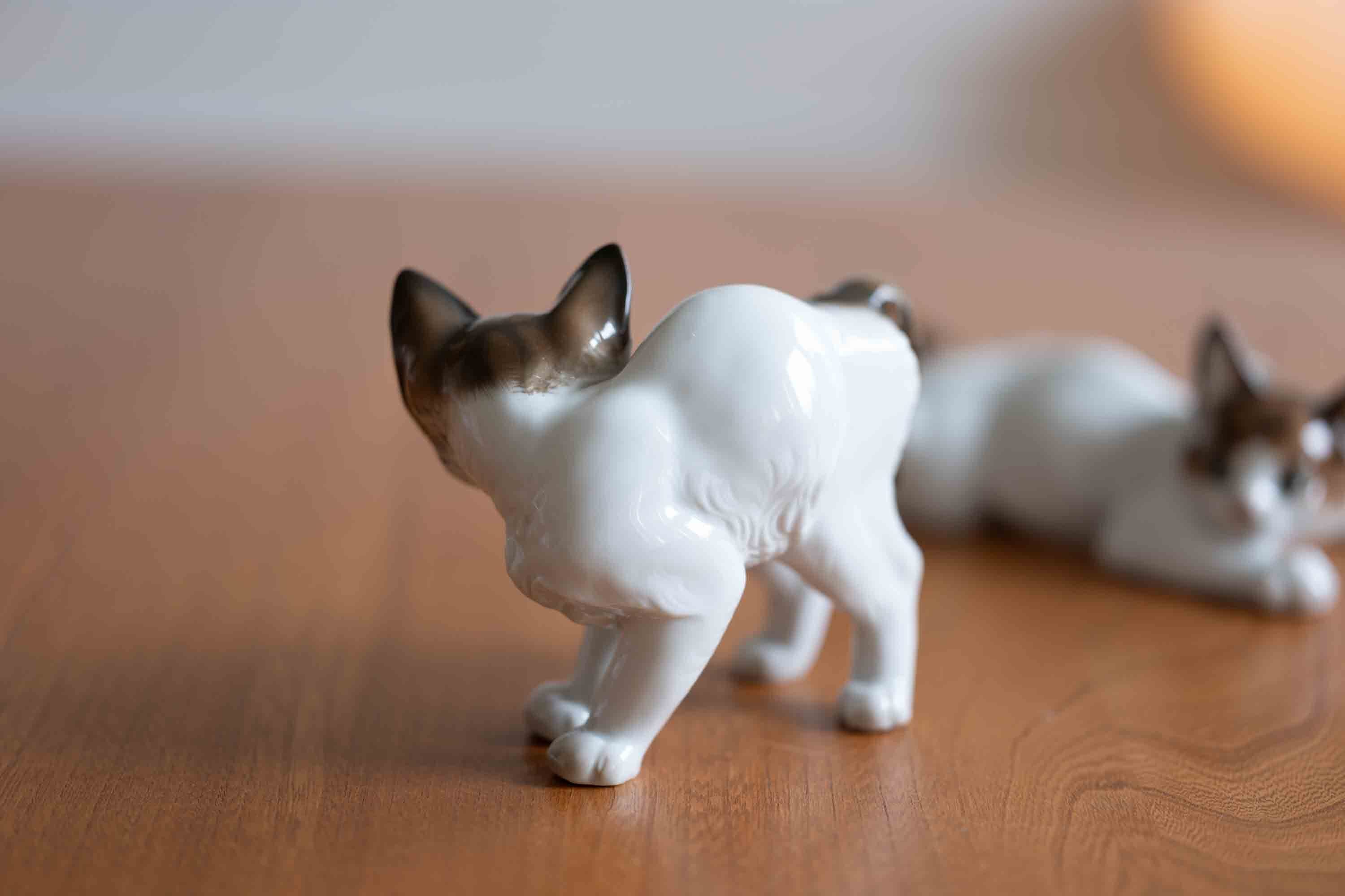 ローゼンタール 猫の置物陶器 ポーセレン キャット Rosenthal エミール