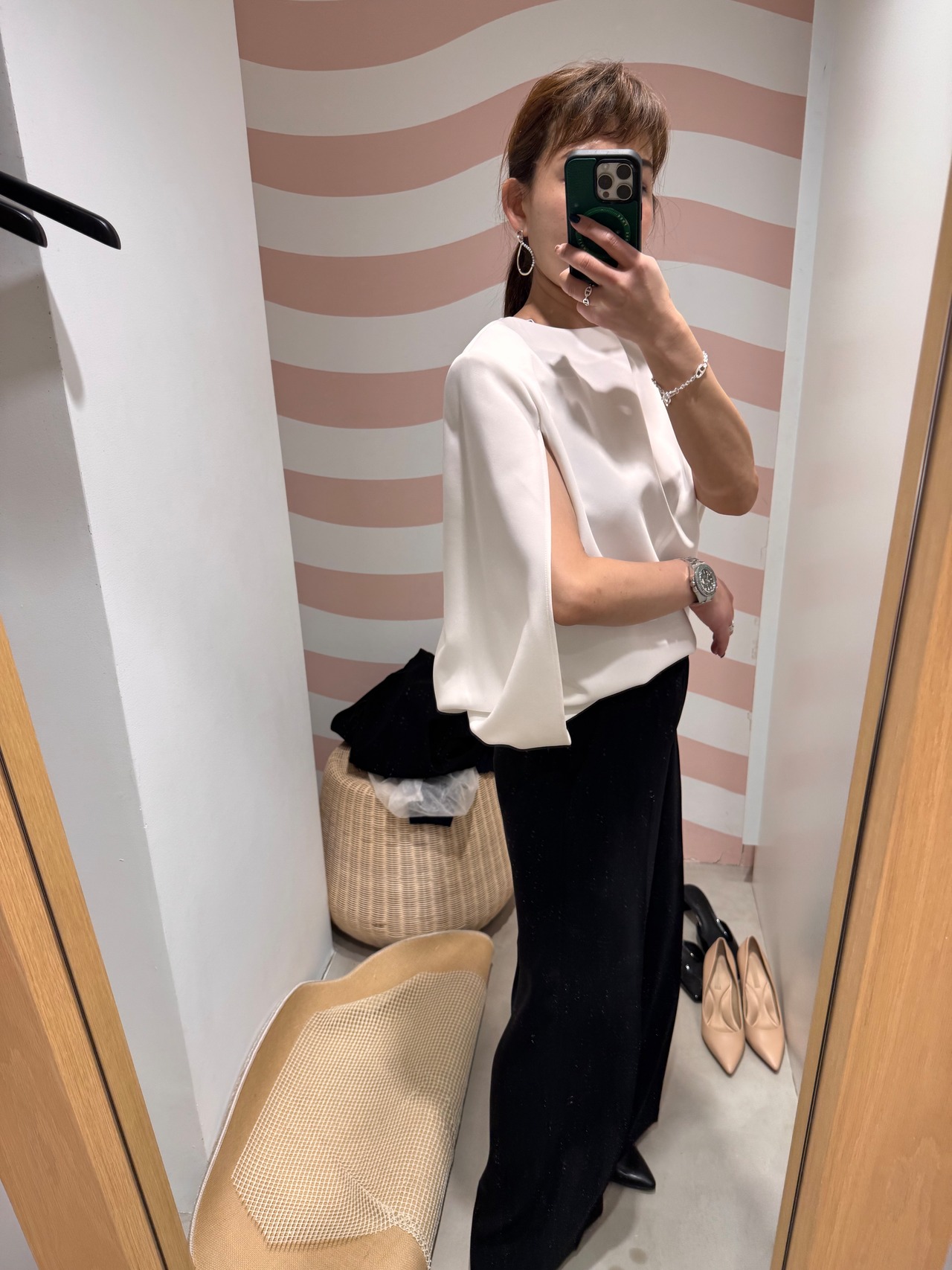 BORDERS at BALCOMY CAPE BLOUSE 3色展開　ボーダーズアットバルコニー　ケープブラウス