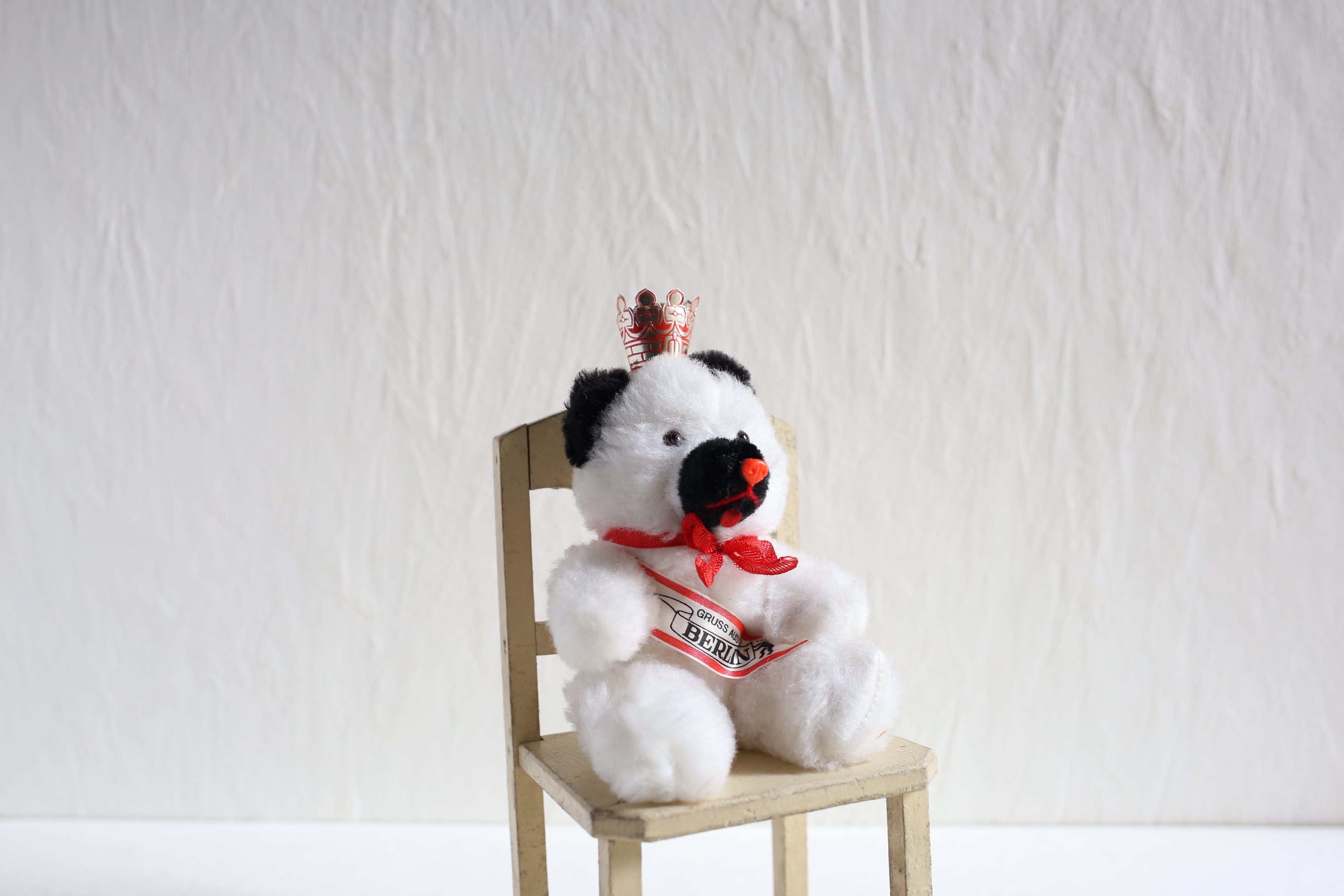 フランス アンティーク ヴィンテージ テディベア ベルリンベア ピーナッツベア 白黒 約20cm N-06365