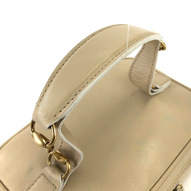 GUCCI　グッチ　ホースビット　ハンドバッグ　ミニバッグ　バニティバッグ　ベージュ　jsn62y