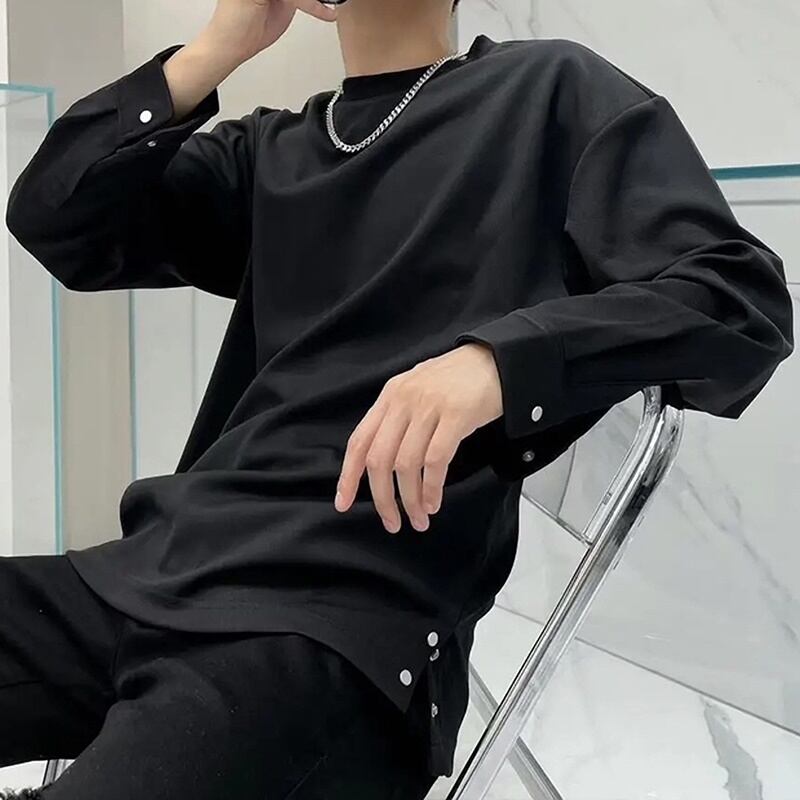 カフススリーブ サイドスリット トップス 2カラー LB0472