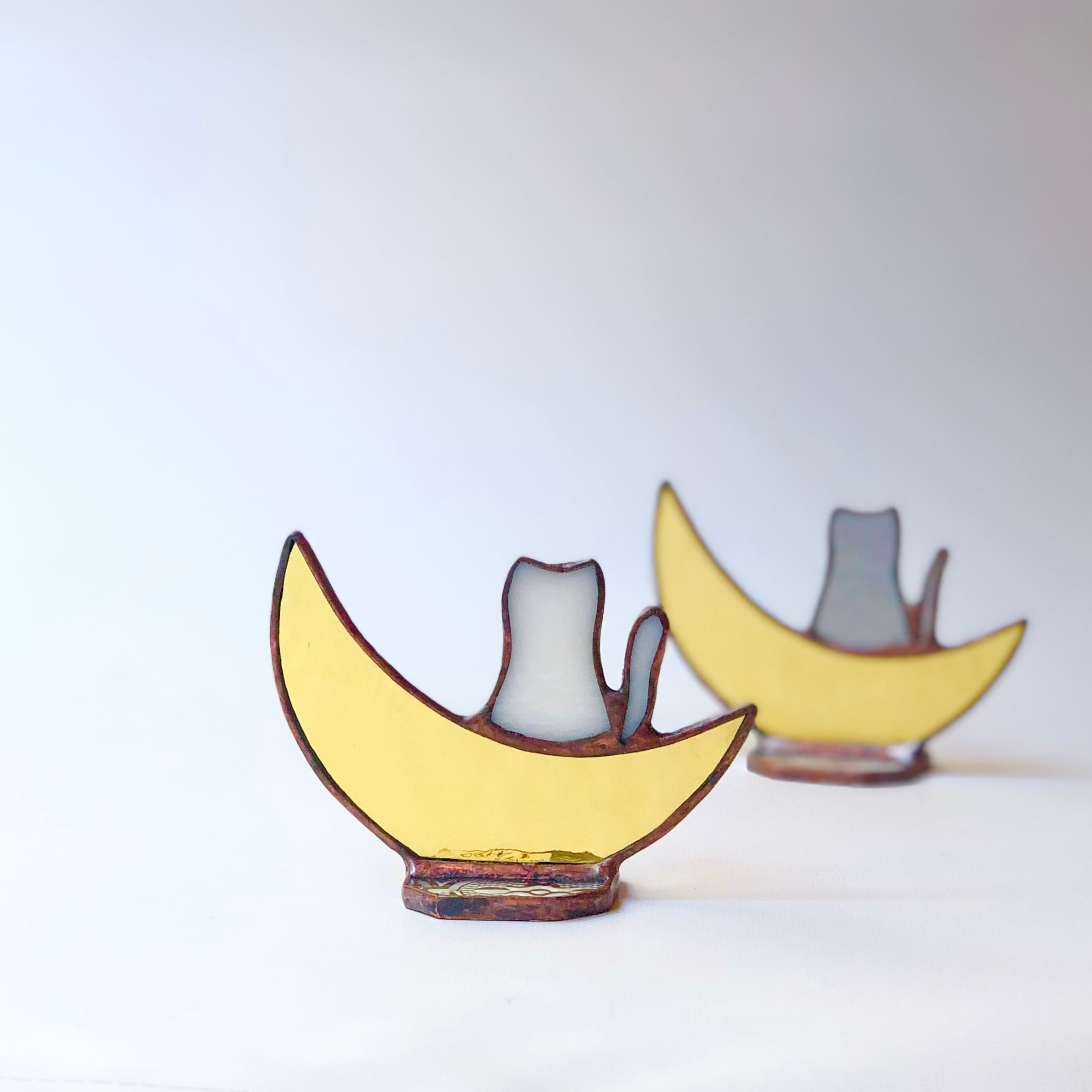 airlys ステンドグラス 月と猫