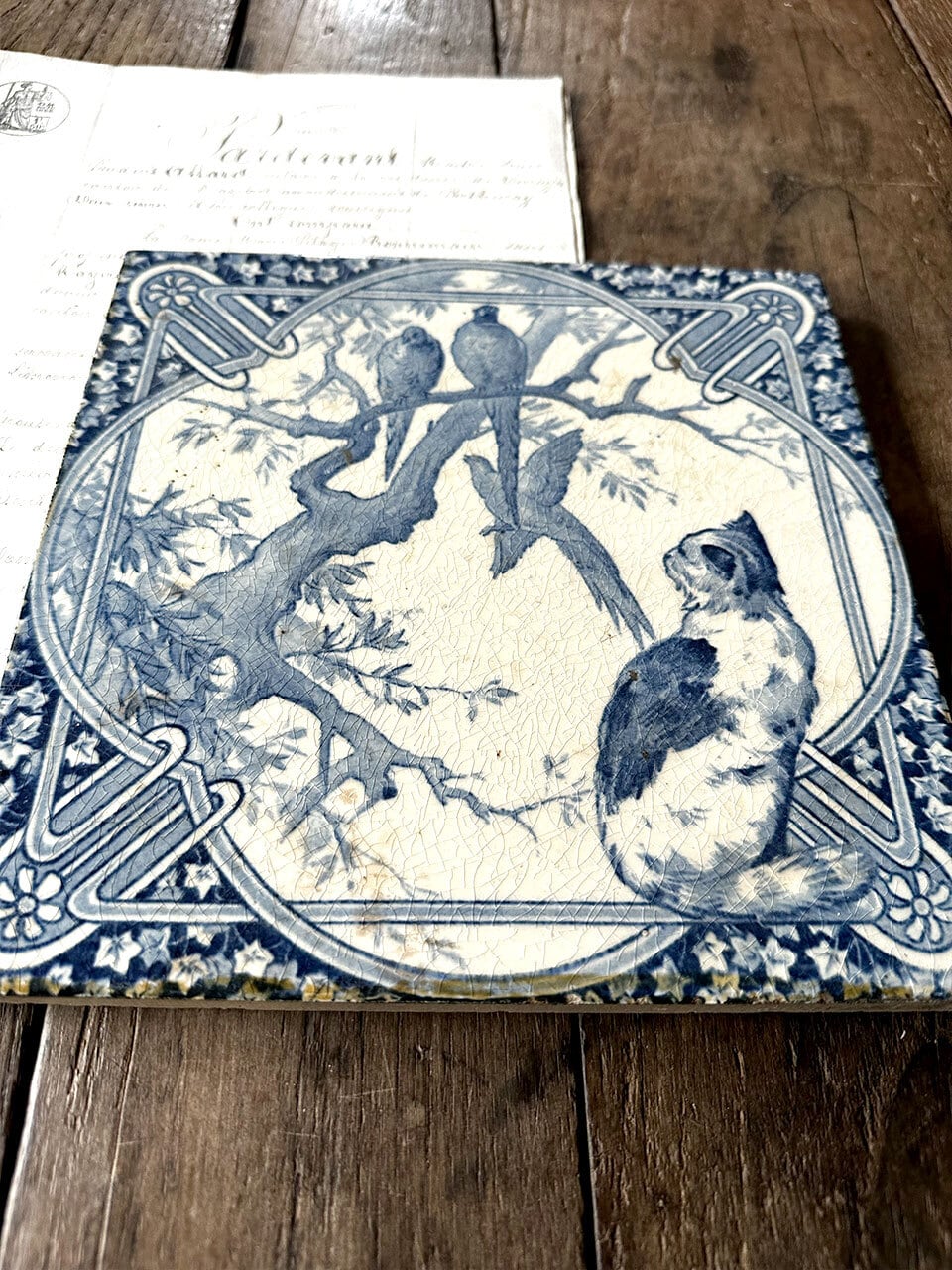 三毛猫のタイル GIEN社製 | Brocante de La Cocotte （フランス