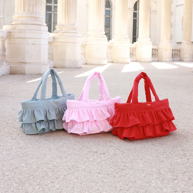 【送料無料】Ruffled Linen Bag - Mサイズ
