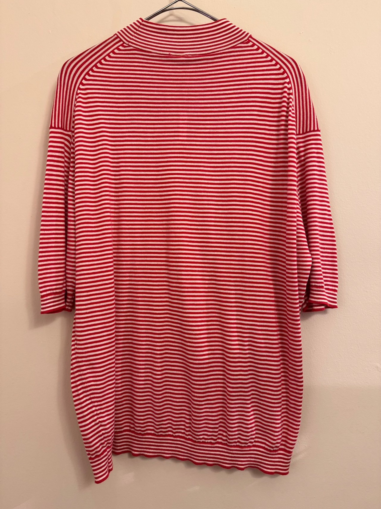 ハイネックレッドボーダーニット from England