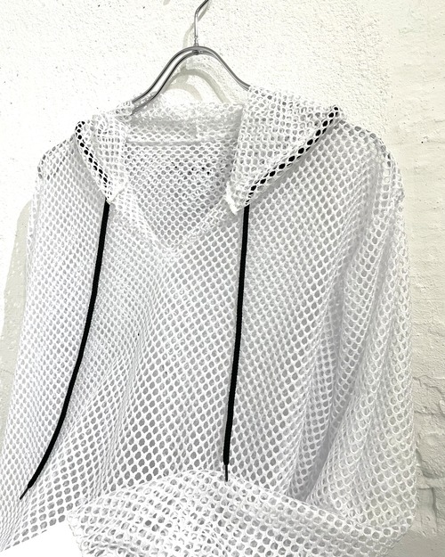 Unknown Box-Silhouette Mesh Hoodie