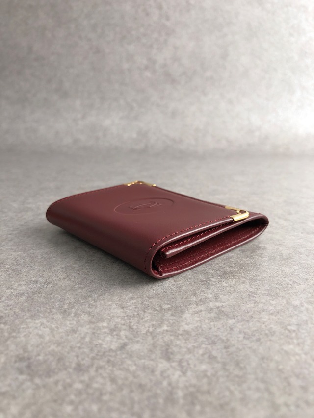 Cartier カルティエ マストライン 財布 ボルドー レザー コインケース vintage ヴィンテージ オールド g5mfrx