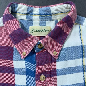 ST.JOHN’S BAY 90s S/S Madras plaid shirt 古着