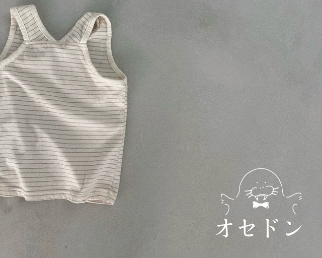 【Bella bambina】ベビーボーダーリブタンクトップ ベージュ 80~100cm 240725