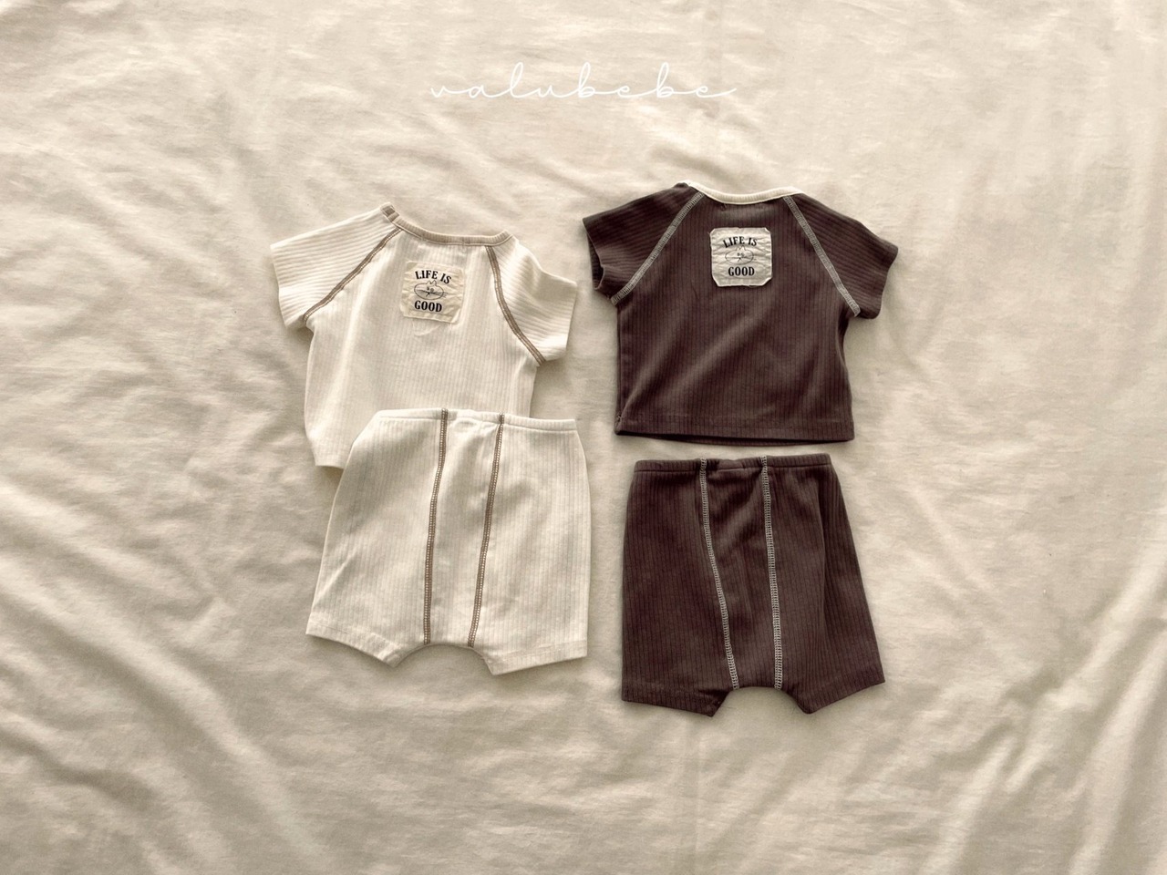 【valu bebe】LIFE IS GOODリブセットアップ ブラウン 60〜90cm 240414 - 8