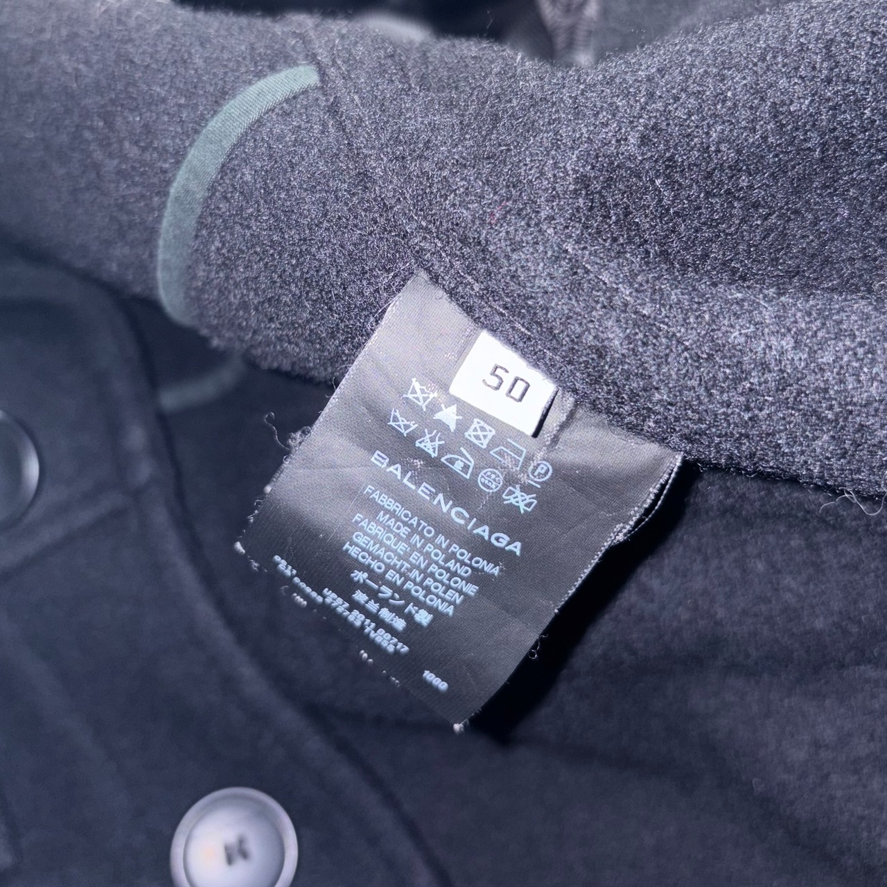 BALENCIAGA by Nicholas Ghesquiere black wool coverall coat