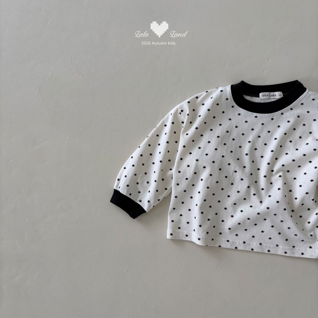 韓国子供服 / LALALAND / 26Autumn / ミックス スター Tシャツ / 秋服 / キッズ *XS~XL*