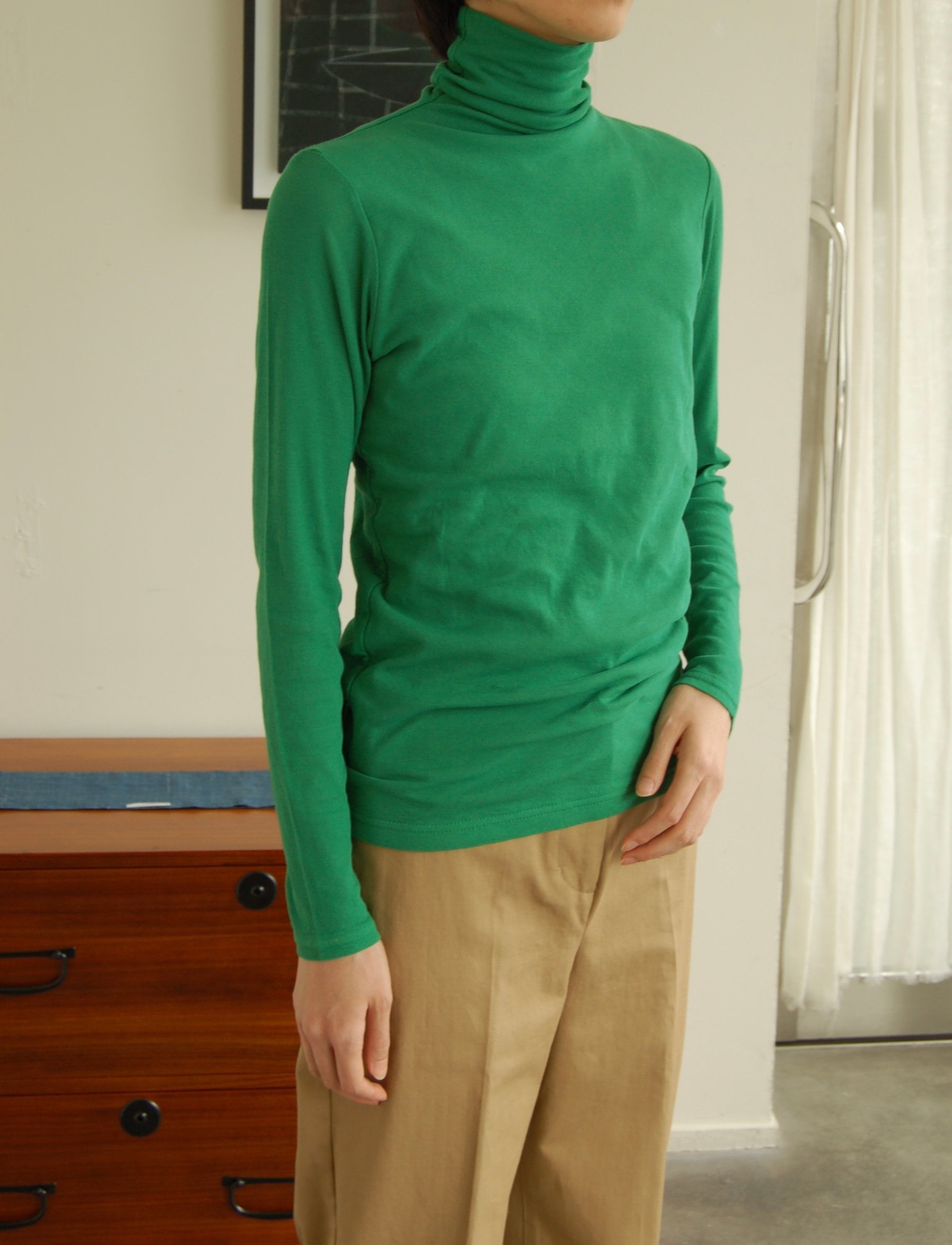 ハイネックロングスリーブ/ オーガニックコットンシフォン / 1dozen