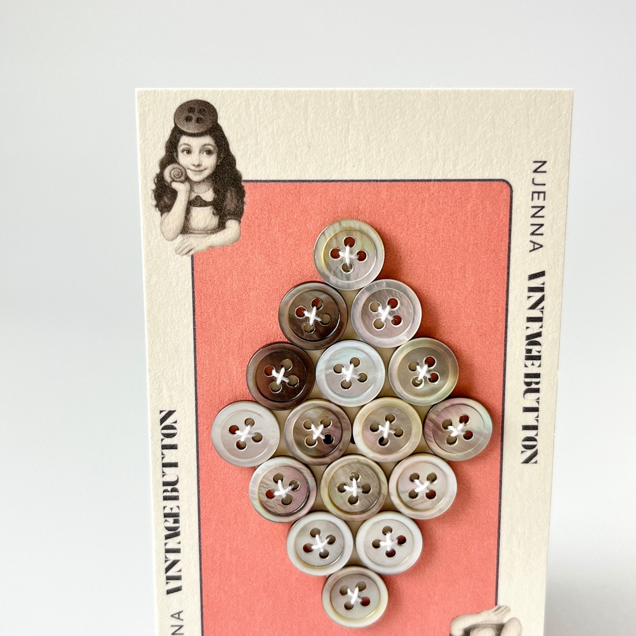 【カードボタン TRUMP】シェルボタン（貝ボタン）10mm×16個・画像4