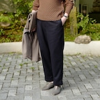 maison de soil | WOOL FLANNEL EASY TAPERED PANTS (navy)
