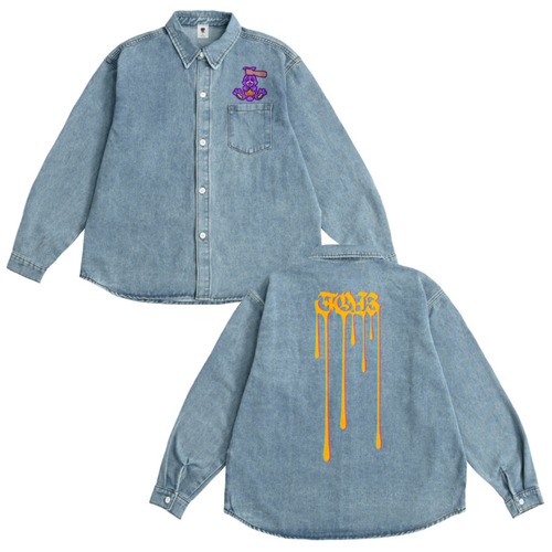 Toi3 Drip Logo Denim Shirt【lightBlue】