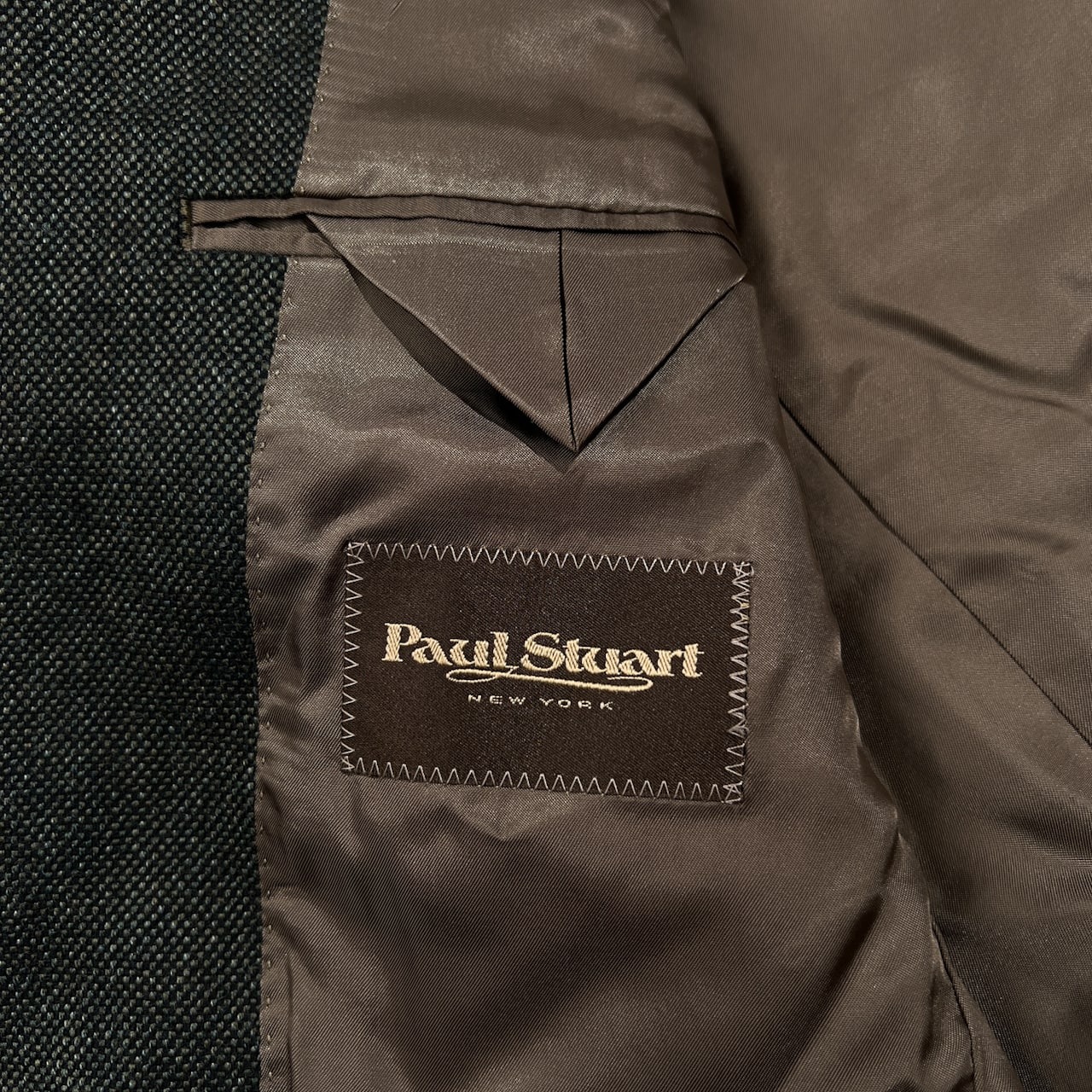 Paul Stuart ポールスチュアート カシミヤ混 テーラードジャケット 94-82-175 A6 /グリーン系/三陽商会/メンズ/重ねボタン