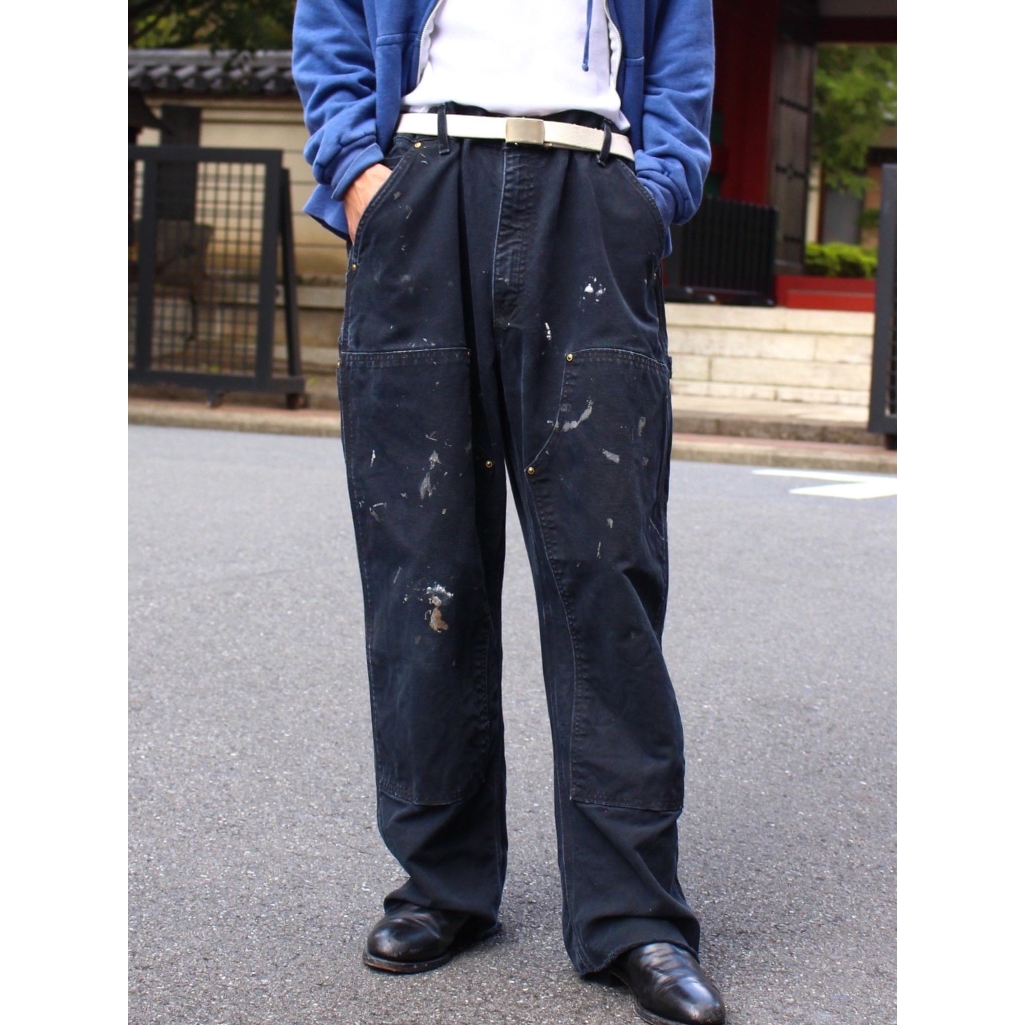 CUBA】Carhartt black double knee painted painter pant -7914 CUBA】Carhartt black double knee painted painter pant -7914