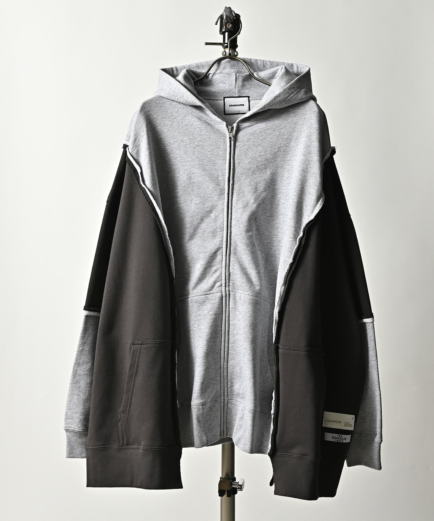 ADAM PATEK  rebuild zipup hoodie(THE CHARLIE TOKYO collaboration) (M/GRY) AP2314044
