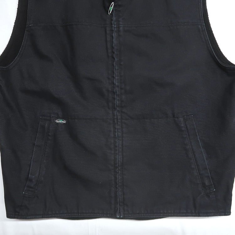 古着 Arborwear ダック ベスト 裏地フリース ブラック 表記：XL