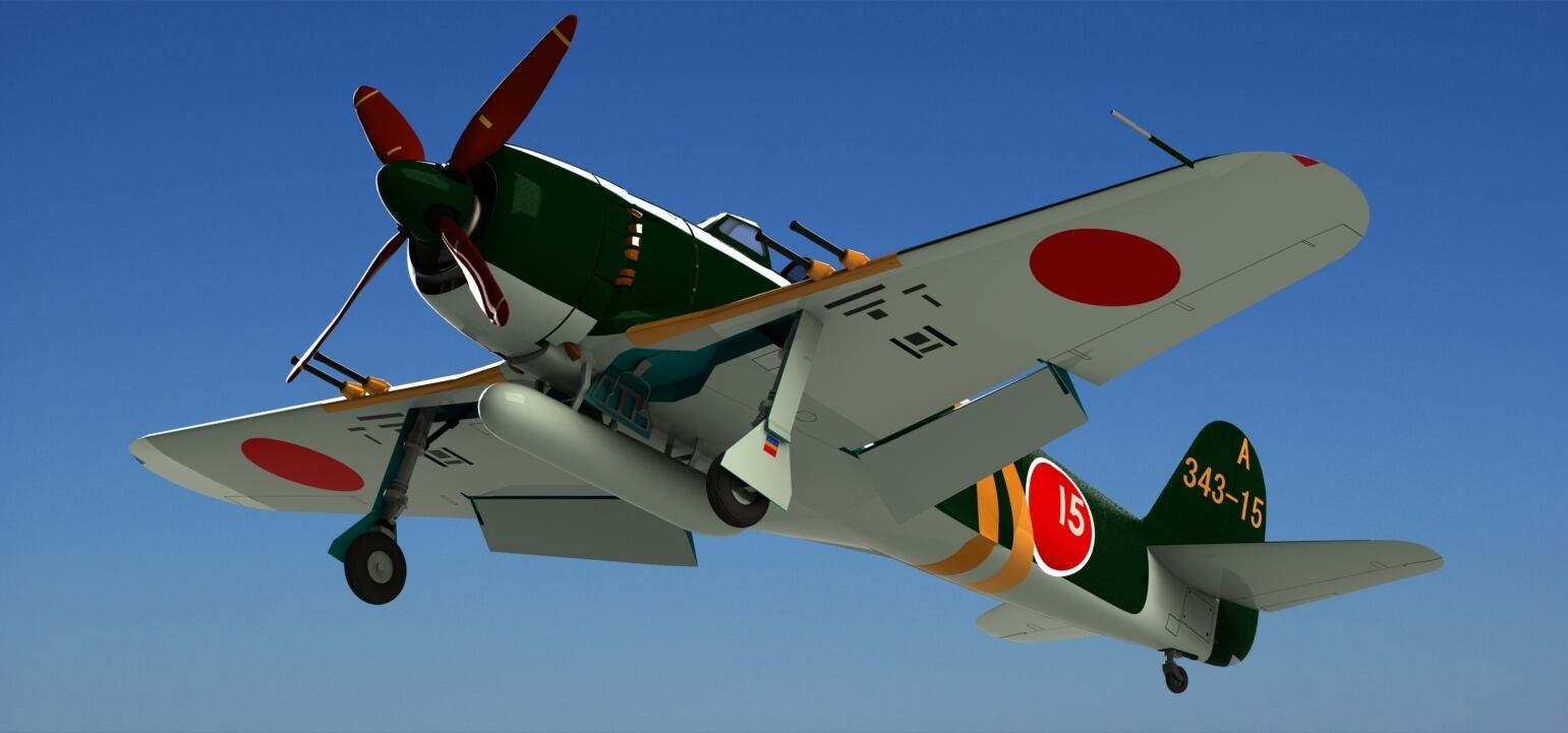 局地戦闘機紫電改菅野大尉3dモデル 3dm Syusaku9