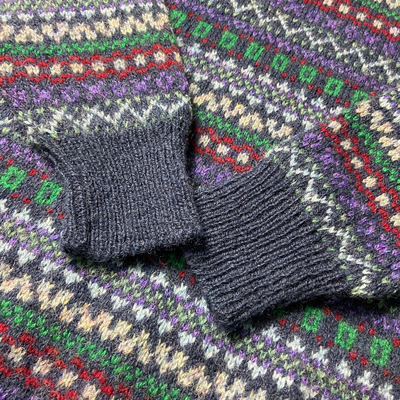スコットランド製 Highland Craft ウール ニットセーター ノルディック 