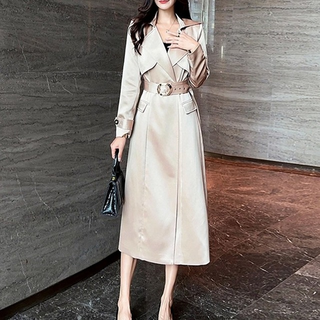 Belted Midi Long Sleeve Trench Coat(3color)　　V239