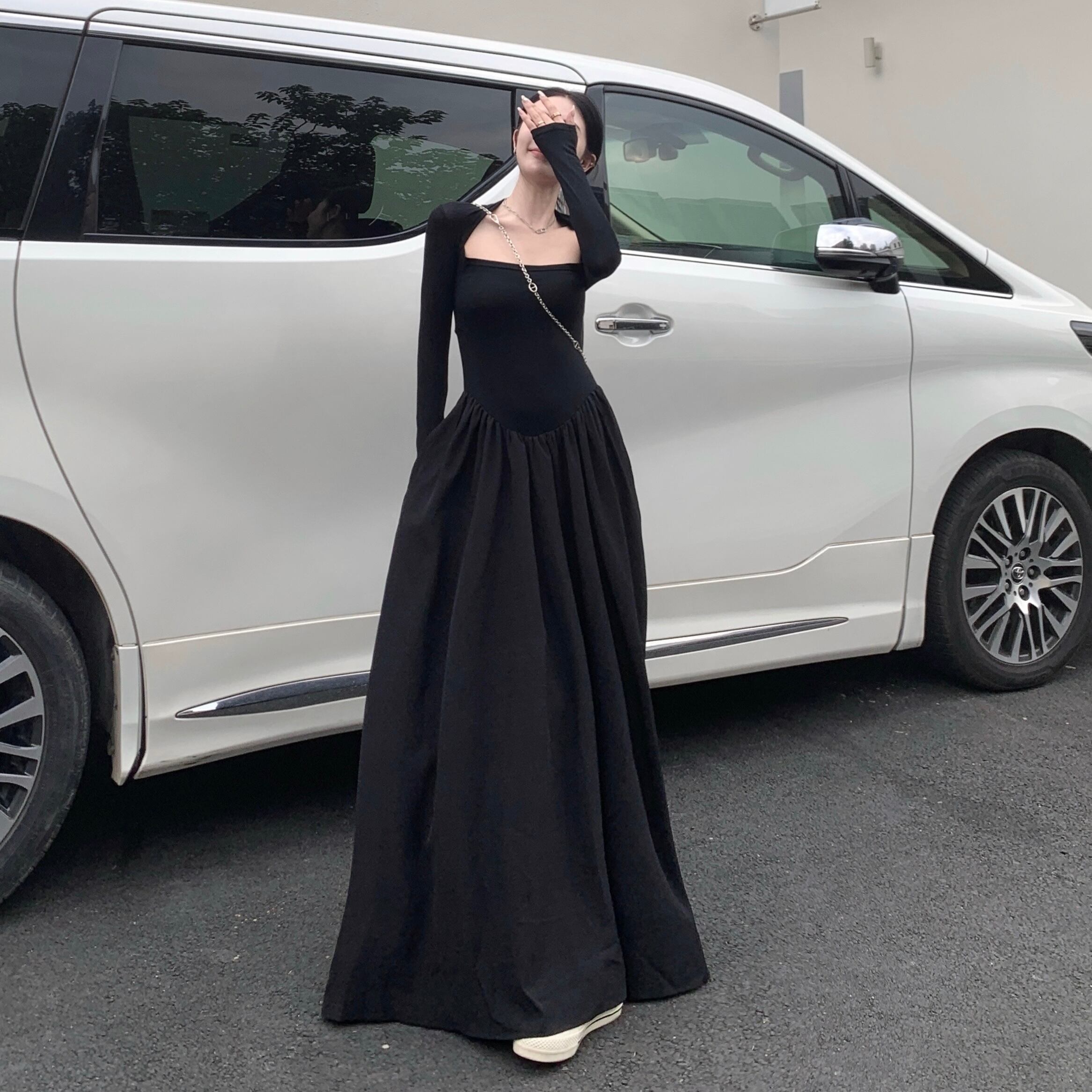 Tall✰︎トラペーズネックロングワンピース | mignon ange Tall✰︎トラペーズネックロングワンピース | mignon ange