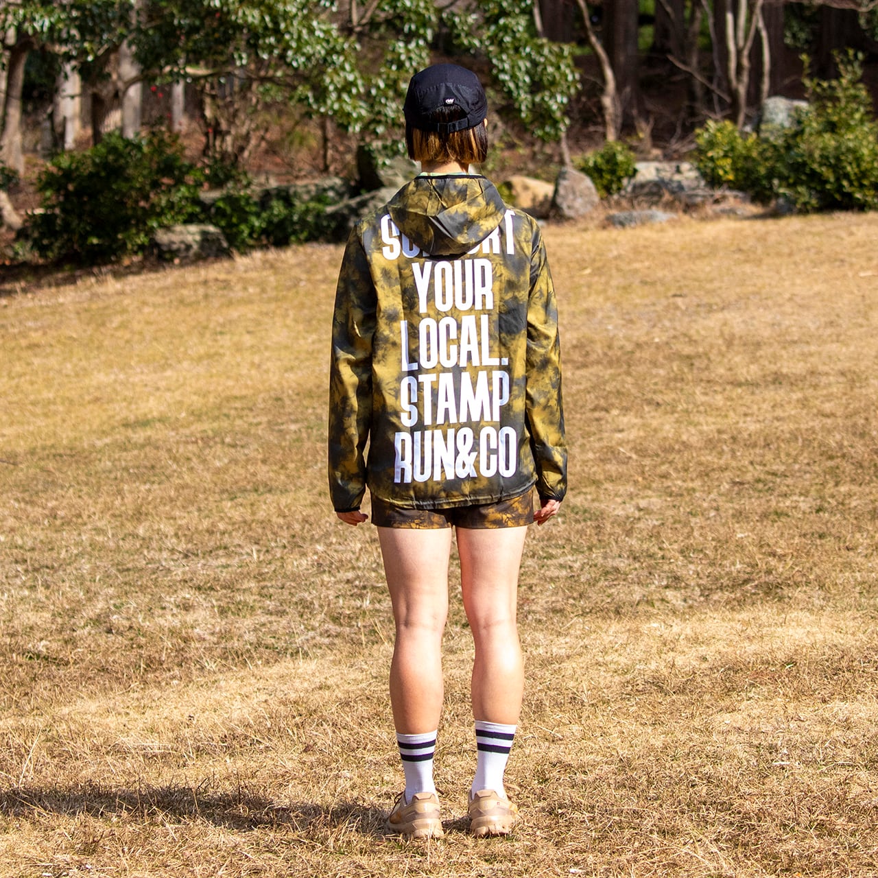 STAMP HOODIE (SUPPORT YOUR LOCAL.-TIE DYE BLACK/COYOTE) | STAMP Run&Co