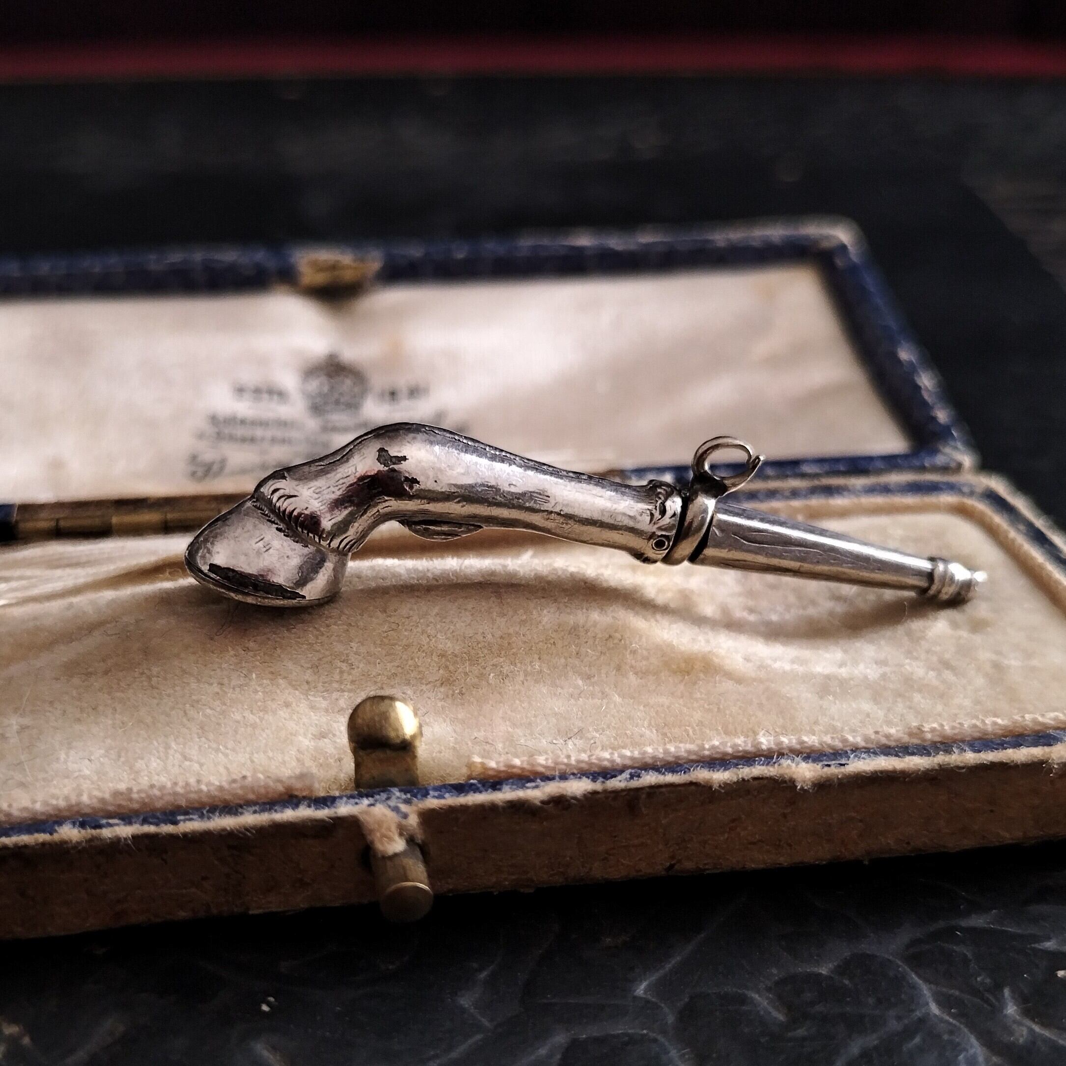 Antique Horse Leg Watch Key Fob Pendant