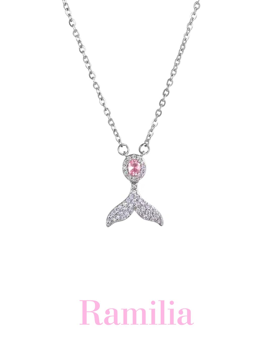 ピンクビジューフィッシュテールネックレス R2406035