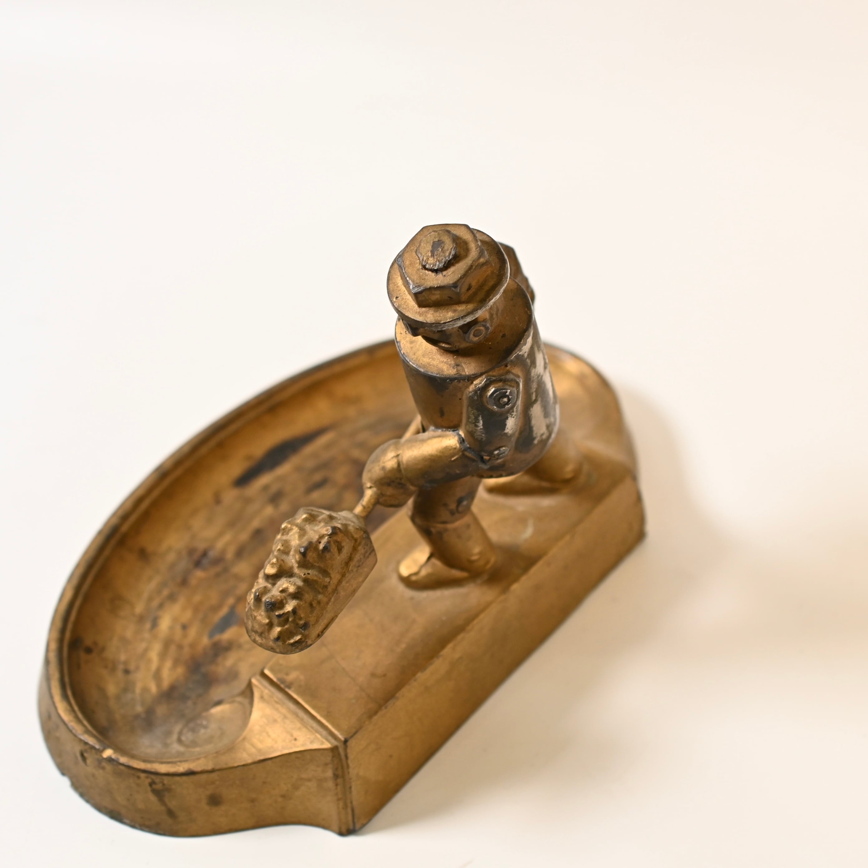 20's~ Vintage Iron Fireman Advertising Ashtray | Button Works